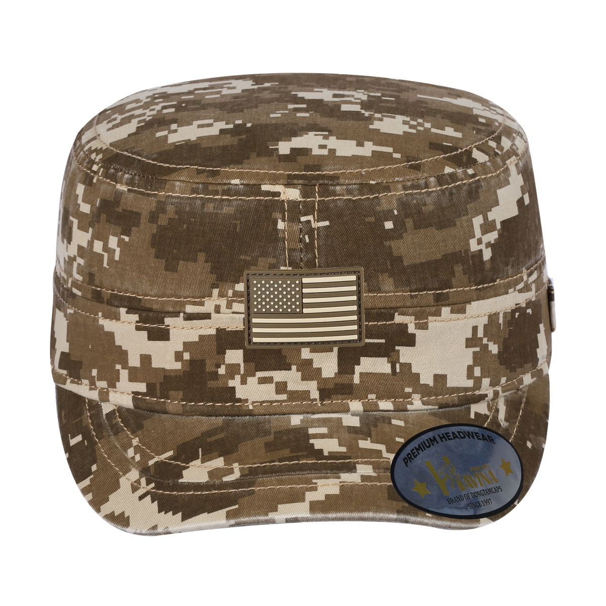 Rubber The US Flag - Military Hat - Khaki Camo 2/Khaki Camo 2