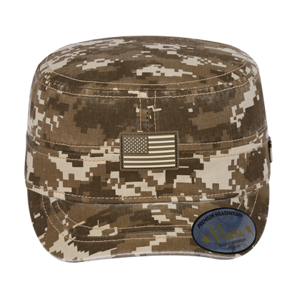 Rubber The US Flag - Military Hat - Khaki Camo 2/Khaki Camo 2