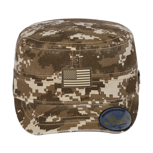Rubber The US Flag - Military Hat - Khaki Camo 2/Khaki Camo 2