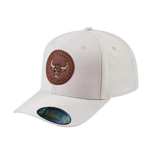 V2 Embroidered And Laser-Engraved Taurus Zodiac (April 20 - May 20) - 6 Panel Baseball Cap - Beige/Beige