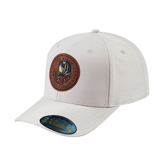 V2 Embroidered And Laser-Engraved Virgo Zodiac (August 23 - September 22) - 6 Panel Baseball Cap - Beige/Beige