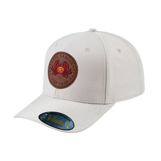 V2 Embroidered And Laser-Engraved Cancer Zodiac (June 21 - July 22) - 6 Panel Baseball Cap - Beige/Beige