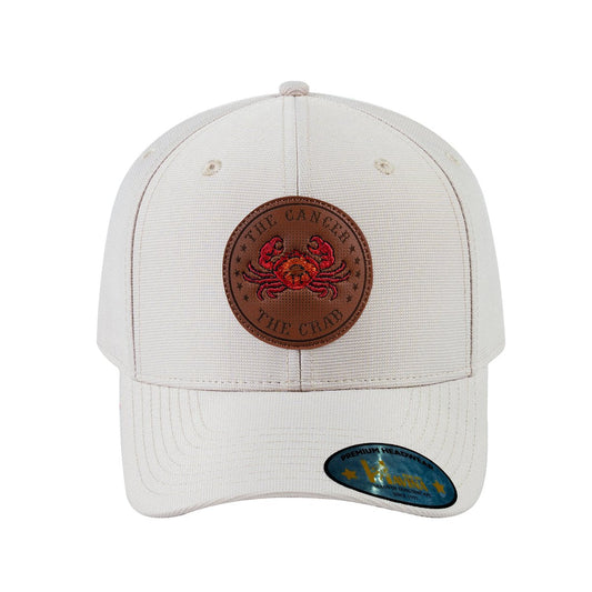 V2 Embroidered And Laser-Engraved Cancer Zodiac (June 21 - July 22) - 6 Panel Baseball Cap - Beige/Beige