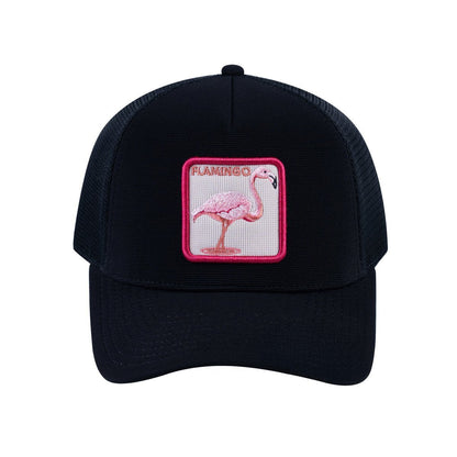 Flamingo V2 5-Panel Trucker Hat with Black front and Black back