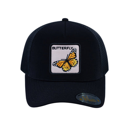 Butterfly V2 5-Panel Trucker Hat with Black front and Black back