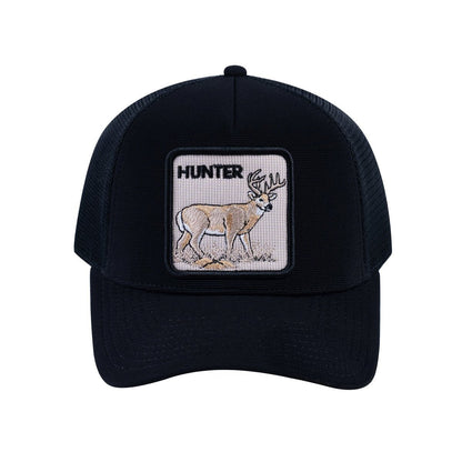 Hunter V2 5-Panel Trucker Hat with Black front and Black back