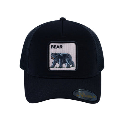 Bear V2 5-Panel Trucker Hat with Black front and Black back