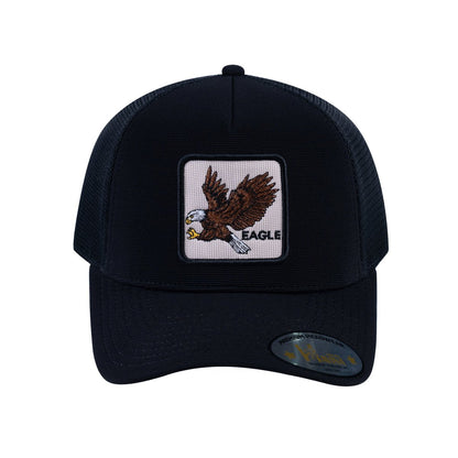 Eagle V2 5-Panel Trucker Hat with Black front and Black back