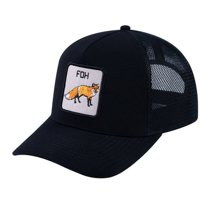 Fox V2 5-Panel Trucker Hat with Black front and Black back