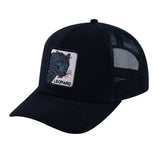 Leopard V2 5-Panel Trucker Hat with Black front and Black back