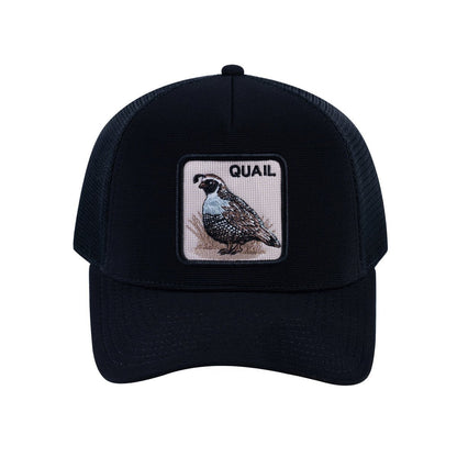 Quail V2 5-Panel Trucker Hat with Black front and Black back