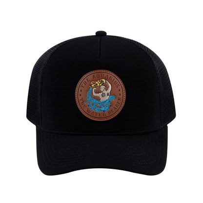 Aquarius Zodiac V2 5-Panel Trucker Hat with Black front and Black back