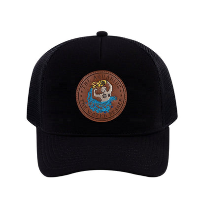 Aquarius Zodiac V2 5-Panel Trucker Hat with Black front and Black back