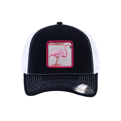 Flamingo V2 5-Panel Trucker Hat with Black front and White back
