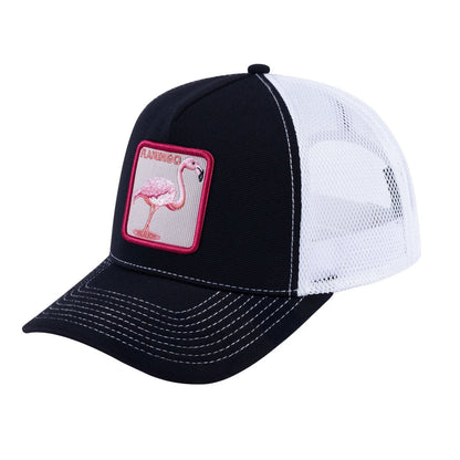 Flamingo V2 5-Panel Trucker Hat with Black front and White back