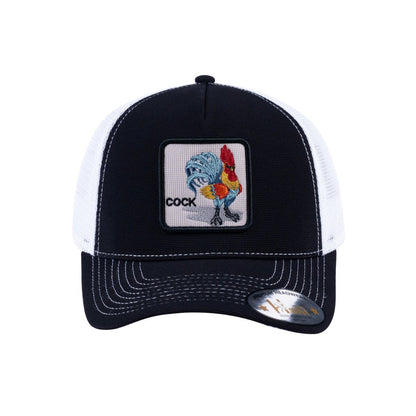 Chicken V2 5-Panel Trucker Hat with Black front and White back