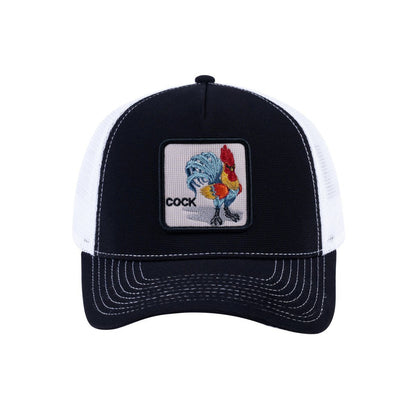 Chicken V2 5-Panel Trucker Hat with Black front and White back