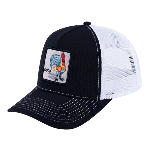 Chicken V2 5-Panel Trucker Hat with Black front and White back