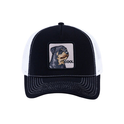 Dog V2 5-Panel Trucker Hat with Black front and White back