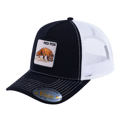 Red Fox V2 5-Panel Trucker Hat with Black front and White back