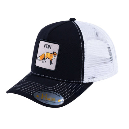 Fox V2 5-Panel Trucker Hat with Black front and White back
