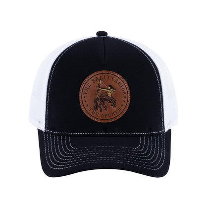 Sagittarius Zodiac V2 5-Panel Trucker Hat with Black front and White back