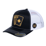 Winner Poker 10JQKA 5-Panel Trucker Hat - Black front / White back / WINNER1