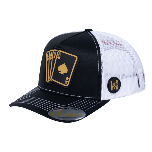 Winner Poker 10JQKA 5-Panel Trucker Hat - Black front / White back / WINNER1