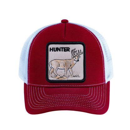 Hunter V2 5-Panel Trucker Hat with Burgundy front and White back