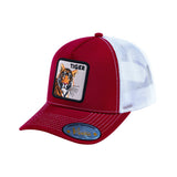 Tiger V2 5-Panel Trucker Hat with Burgundy front and White back