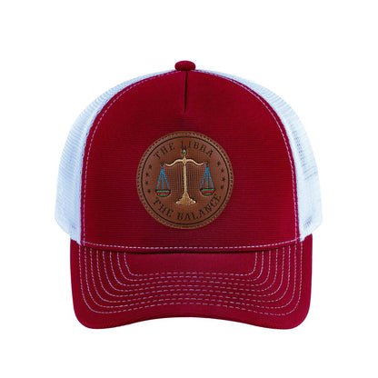 Libra Zodiac V2 5-Panel Trucker Hat with Burgundy front and White back