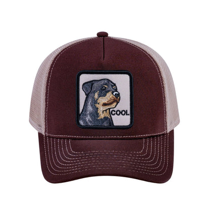 Dog V2 5-Panel Trucker Hat with Dark Brown front and Khaki back