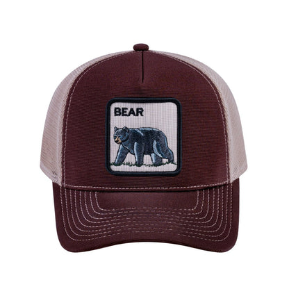 Bear V2 5-Panel Trucker Hat with Dark Brown front and Khaki back