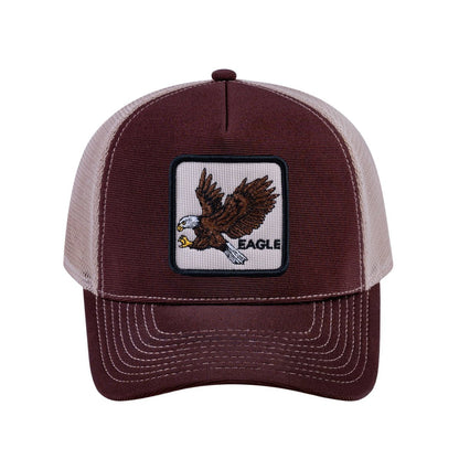 Eagle V2 5-Panel Trucker Hat with Dark Brown front and Khaki back