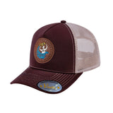 V2 Embroidered And Laser-Engraved Aquarius Zodiac (January 20 - February 18) - 5 Panel Trucker Hat - Dark Brown/Khaki
