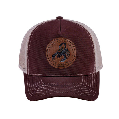 Scorpio Zodiac V2 5-Panel Trucker Hat with Dark Brown front and Khaki back