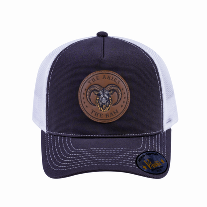 Aries Zodiac V2 5-Panel Trucker Hat with Dark Grey front and White back