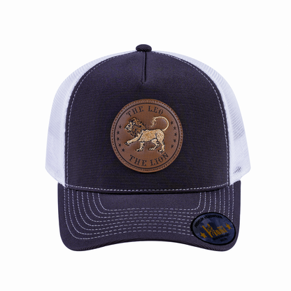 Leo Zodiac V2 5-Panel Trucker Hat with Dark Grey front and White back