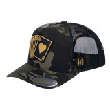 Poker 10JQKA 5-Panel Trucker Hat - Green Camo front / Green Camo back / POKER1