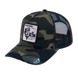 Fishing V2 5-Panel Trucker Hat with Green Camo front and Green Camo back