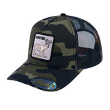 Hunter V2 5-Panel Trucker Hat with Green Camo front and Green Camo back