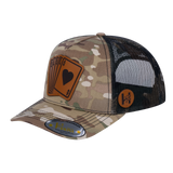 Poker 10JQKA 5-Panel Trucker Hat - Khaki Camo front / Green Camo back / POKER2
