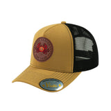 Cancer Zodiac V2 5-Panel Trucker Hat with Light Brown front and Black back