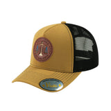 Libra Zodiac V2 5-Panel Trucker Hat with Light Brown front and Black back