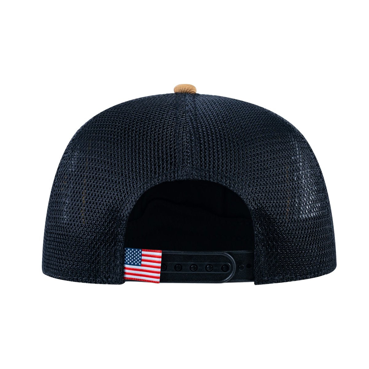 Fox V2 5-Panel Trucker Hat with Light Brown front and Black back
