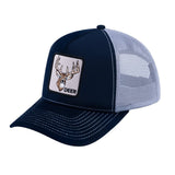 Deer V2 5-Panel Trucker Hat with Navy front and Light Grey back