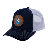 Aquarius Zodiac V2 5-Panel Trucker Hat with Navy front and Light Grey back