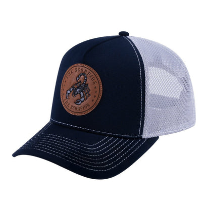 Scorpio Zodiac V2 5-Panel Trucker Hat with Navy front and Light Grey back