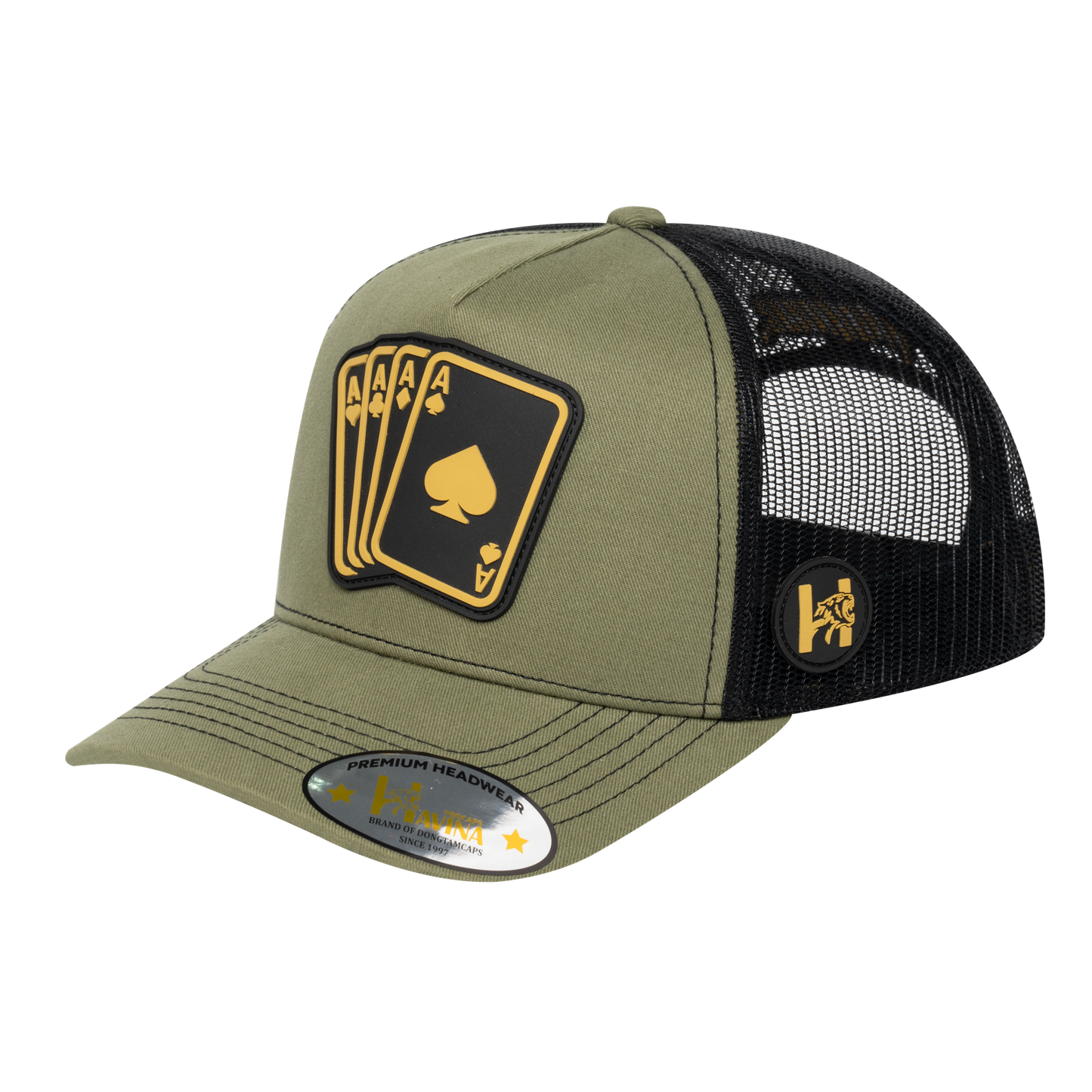 Winner Poker 10JQKA 5-Panel Trucker Hat - Olive front / Black back / WINNER1