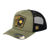 Winner Poker 10JQKA 5-Panel Trucker Hat - Olive front / Black back / WINNER1